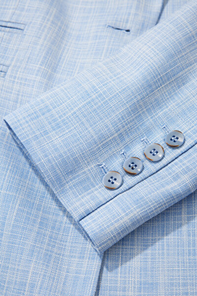 BLUE SURPLICE NECKLINE (CROSS-OVER NECKLINE) JACKET 5