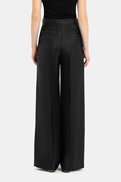 BLACK WIDE LEG TROUSERS 4