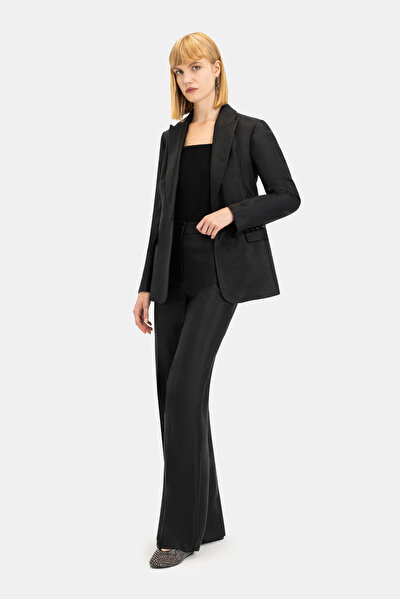 BLACK WIDE LEG TROUSERS 5