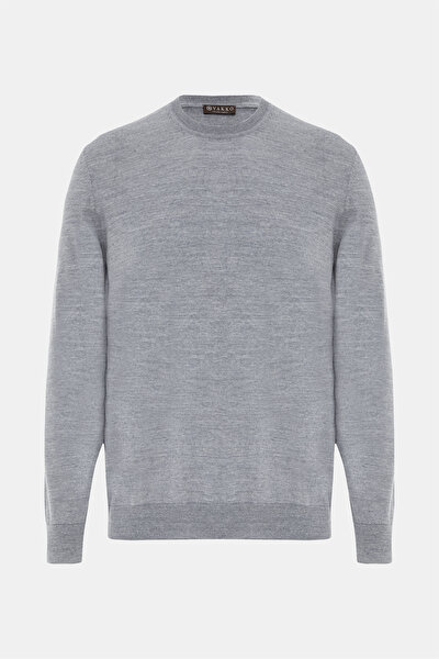 GRAY MELANGE BASIC / ROUND NECKLINE TRICOT 5