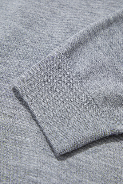 GRAY MELANGE BASIC / ROUND NECKLINE TRICOT 8