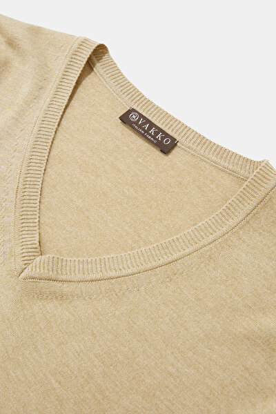 CAMEL V NECK TRICOT 3