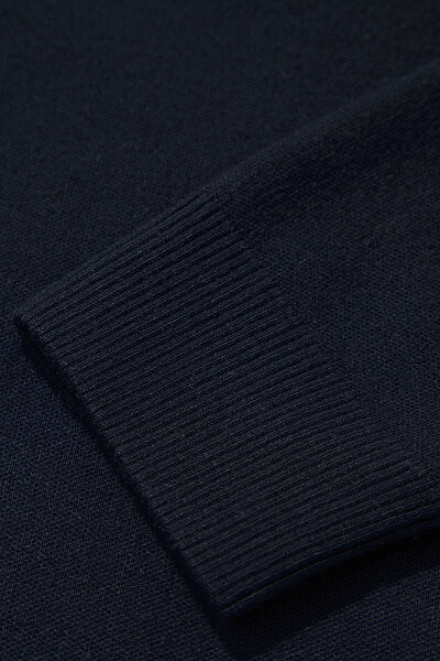 NAVY BLUE POLO NECK TRICOT 4