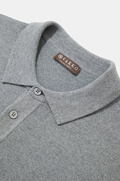 GRAY MELANGE POLO NECK TRICOT 3