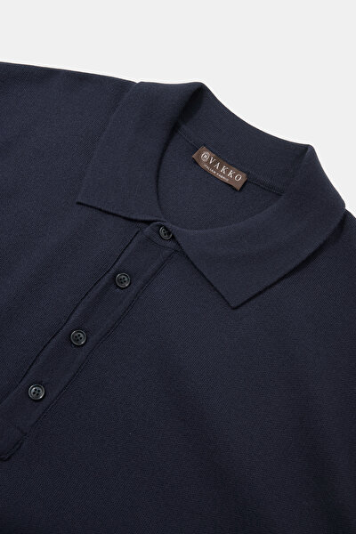 NAVY BLUE POLO NECK TRICOT 3
