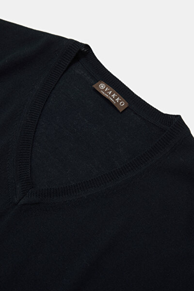 DARK NAVY BLUE V NECK TRICOT 3