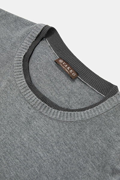 GRAY MELANGE BASIC / ROUND NECKLINE TRICOT 3