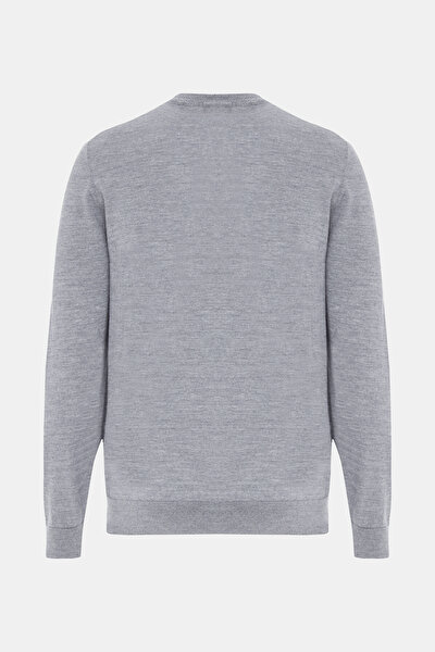 GRAY MELANGE V NECK TRICOT 5
