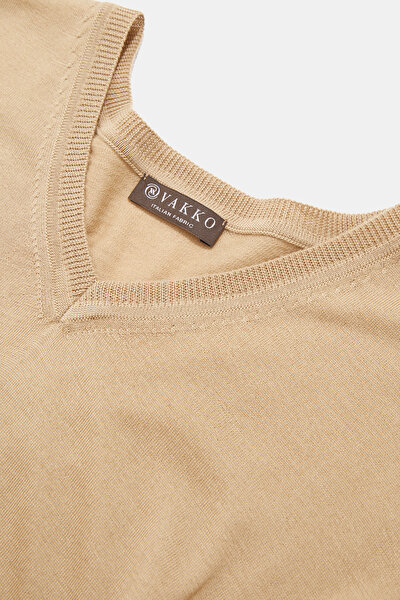 CAMEL V NECK TRICOT 3