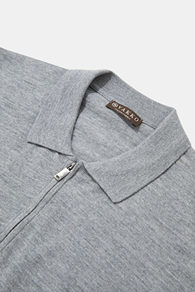 GRAY MELANGE POLO NECK TRICOT 3
