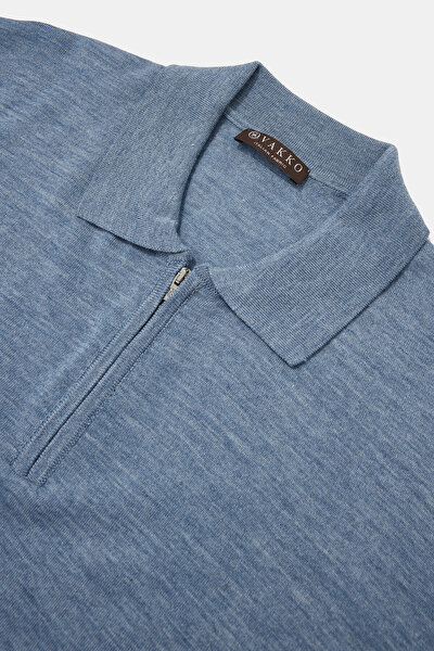INDIGO POLO NECK TRICOT 3