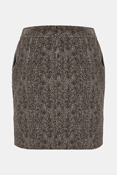 BEIGE HERRINGBONE SKIRT 5