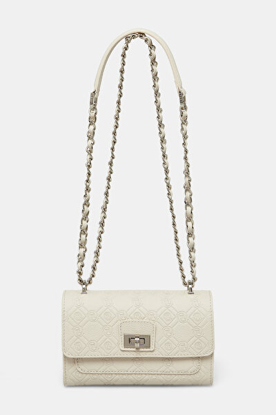 ECRU MONOGRAM LEATHER BAG 3