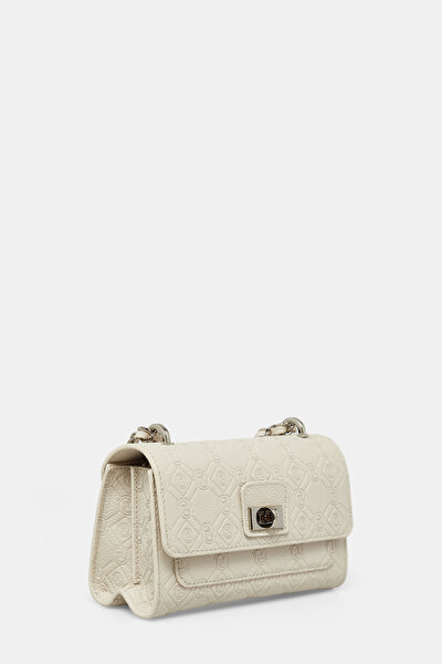 ECRU MONOGRAM LEATHER BAG 4