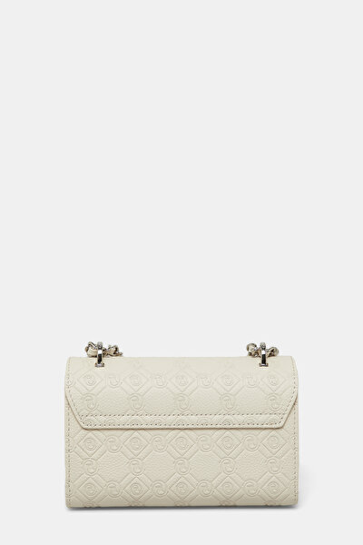 ECRU MONOGRAM LEATHER BAG 5