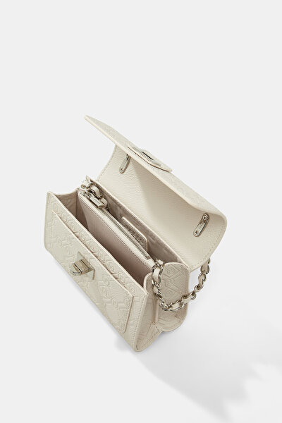 ECRU MONOGRAM LEATHER BAG 8
