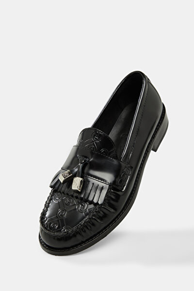 BLACK MONOGRAM LEATHER SHOE 5