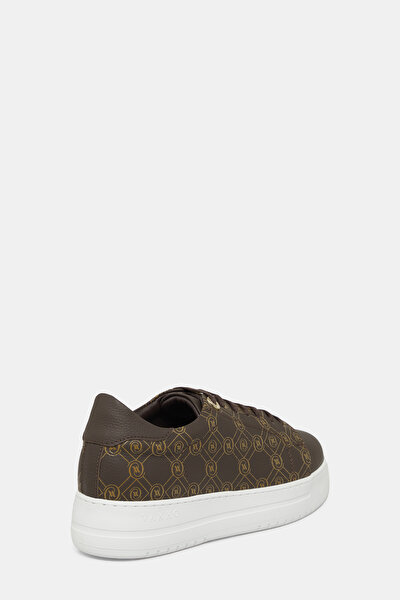 BEIGE MONOGRAM LEATHER SHOE 3