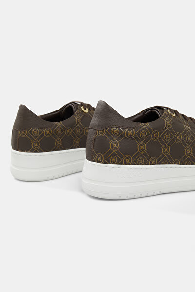 BEIGE MONOGRAM LEATHER SHOE 4