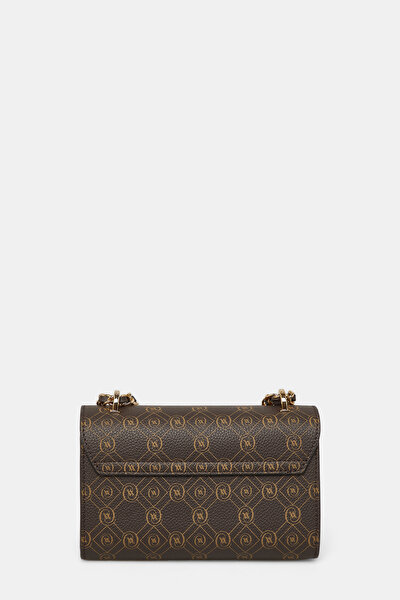 BEIGE MONOGRAM LEATHER BAG 5