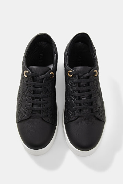 BLACK MONOGRAM LEATHER SHOE 4