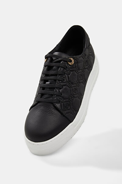 BLACK MONOGRAM LEATHER SHOE 5
