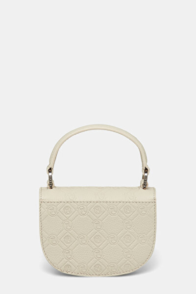 ECRU MONOGRAM LEATHER BAG 4