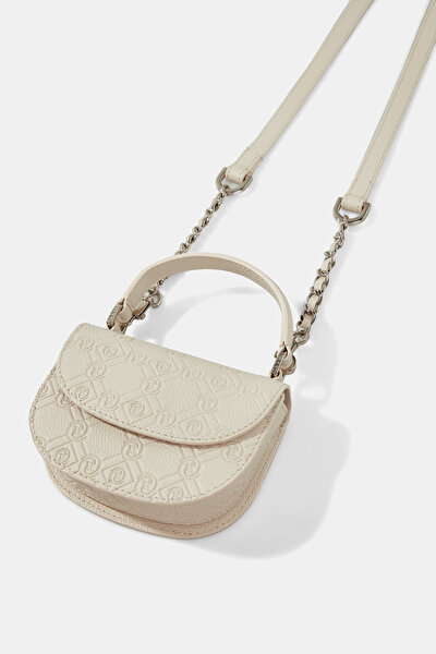 ECRU MONOGRAM LEATHER BAG 5