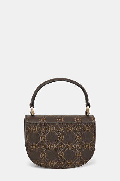 BEIGE MONOGRAM LEATHER BAG 4
