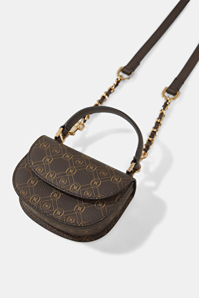 BEIGE MONOGRAM LEATHER BAG 5