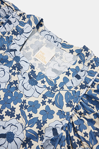 BLUE SQUARE 3/4 SLEEVES BLOUSE 3