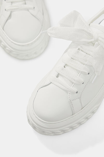 BEYAZ DERİ SNEAKER 4