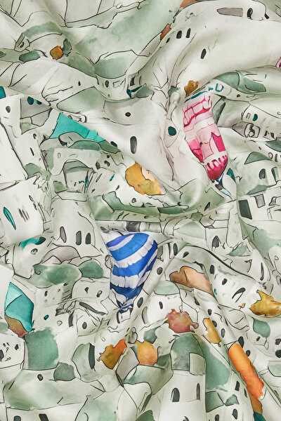 WATER GREEN LANDSCAPE DESIGN TWILL SCARF 3
