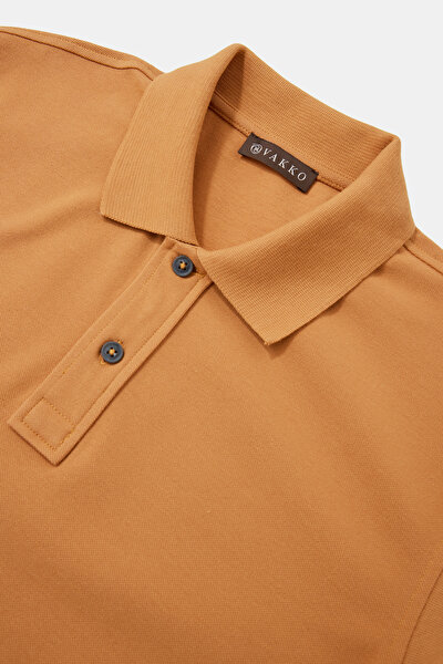 DARK ORANGE POLO NECK SHORT SLEEVE TSHIRT 3