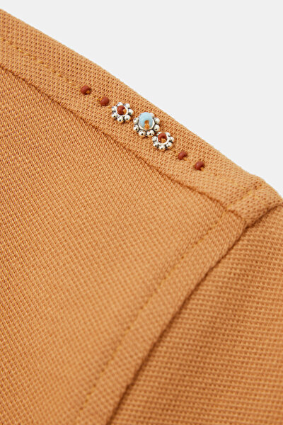 DARK ORANGE POLO NECK SHORT SLEEVE TSHIRT 4