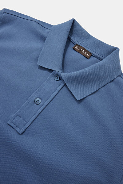 DARK BLUE POLO NECK SHORT SLEEVE TSHIRT 3