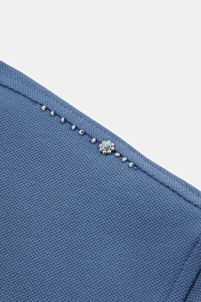 DARK BLUE POLO NECK SHORT SLEEVE TSHIRT 4