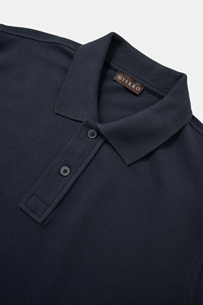NAVY BLUE POLO NECK SHORT SLEEVE TSHIRT 3