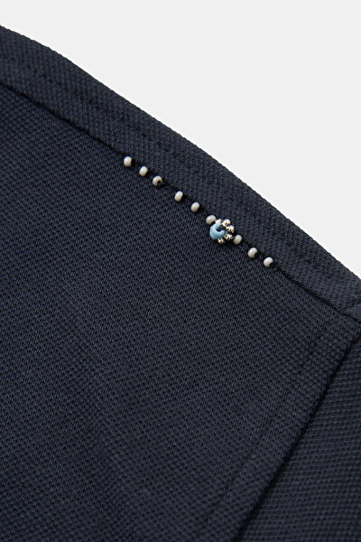 NAVY BLUE POLO NECK SHORT SLEEVE TSHIRT 4
