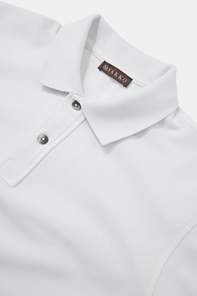 WHITE POLO NECK SHORT SLEEVE TSHIRT 3