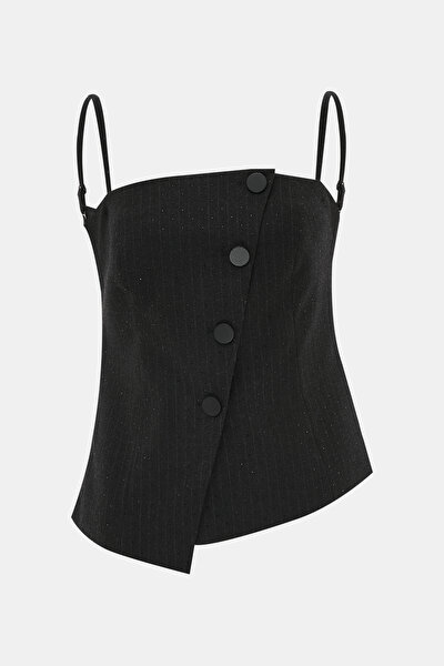 BLACK STRAPLESS SLEEVELESS SUSPENDER BLOUSE 5