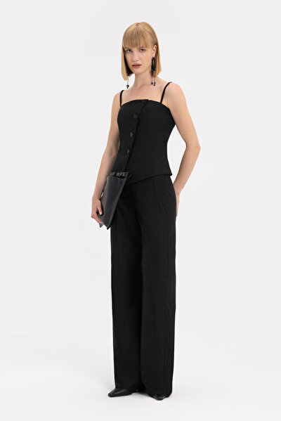 BLACK STRAPLESS SLEEVELESS SUSPENDER BLOUSE 3