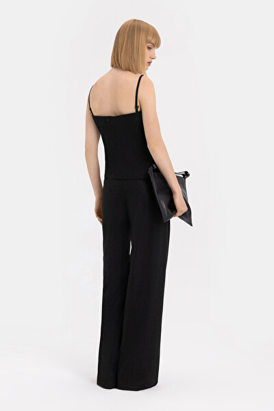 BLACK STRAPLESS SLEEVELESS SUSPENDER BLOUSE 4