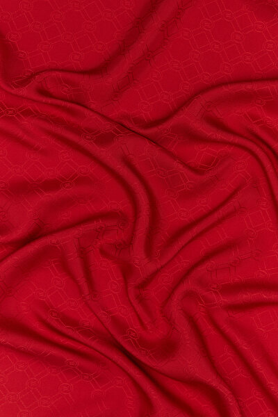 RED JACQUARD JAQUARD SCARF 3