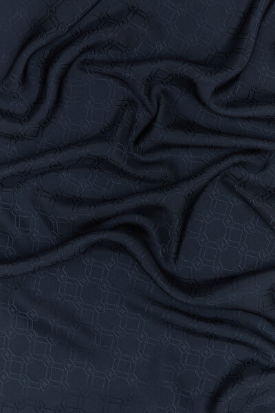 NAVY BLUE JACQUARD JAQUARD SCARF 3