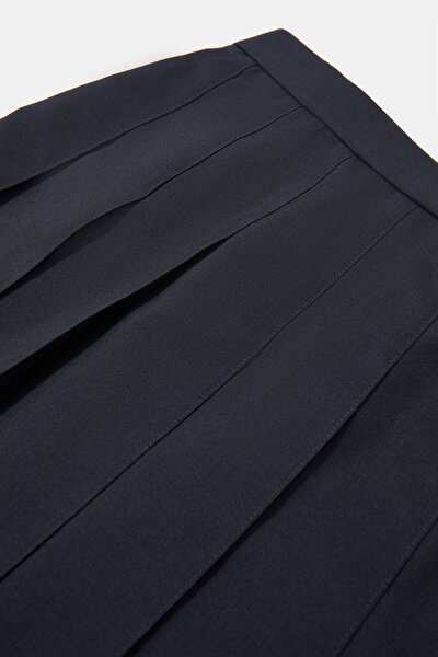 NAVY BLUE WOOL SKIRT 3