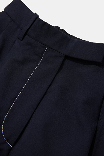 NAVY BLUE STRAİGHT CUT TROUSERS 3