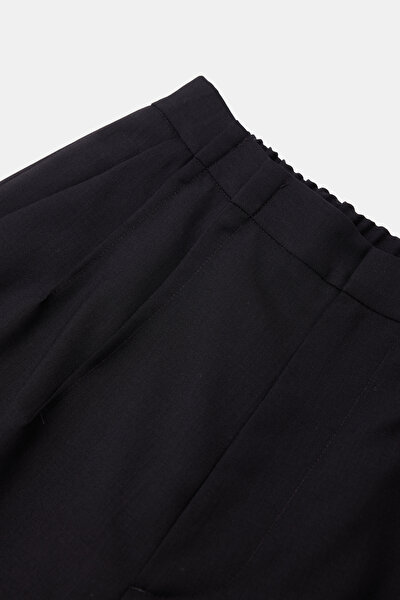 BLACK STRAİGHT CUT WOOL TROUSERS 3