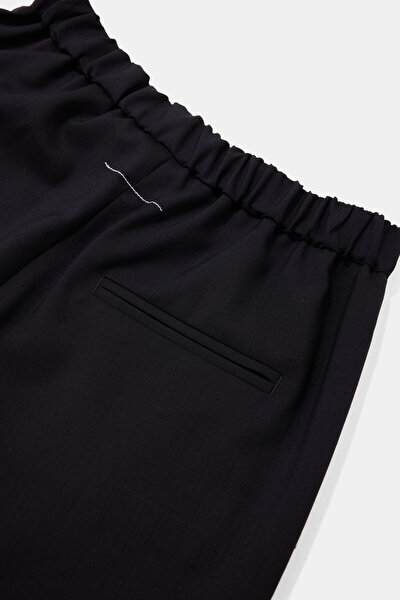 BLACK STRAİGHT CUT WOOL TROUSERS 4