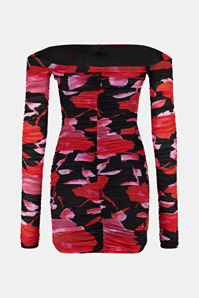 MULTICOLOR DESIGN FILLED MINI DRESS 4